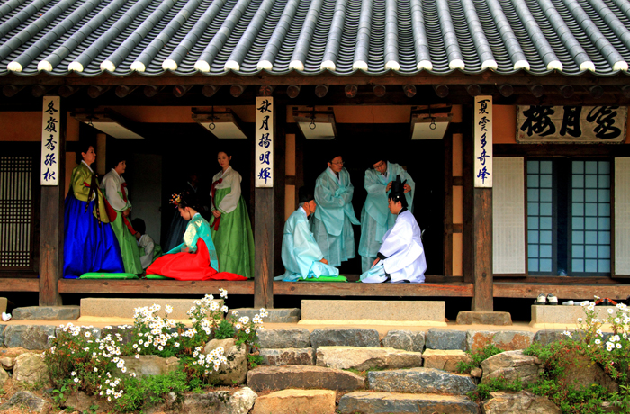 Traditional Korean coming-of-age ceremony in hanok